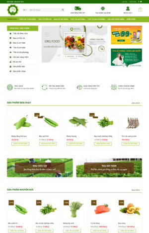 website dành cho của hàng nông sản thực phẩm tươi sạch